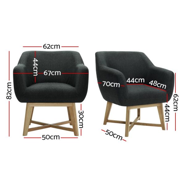 Fabric Tub Lounge Armchair – Charcoal