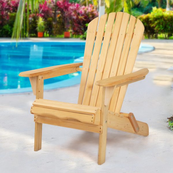 Outdoor Chairs Furniture Beach Chair Lounge Wooden Adirondack Garden Patio – 1