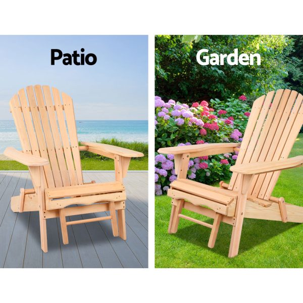 3 Piece Outdoor Beach Chair and Table Set – Natural