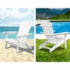 Outdoor Furniture Beach Chair Wooden Adirondack Patio Lounge Garden – White