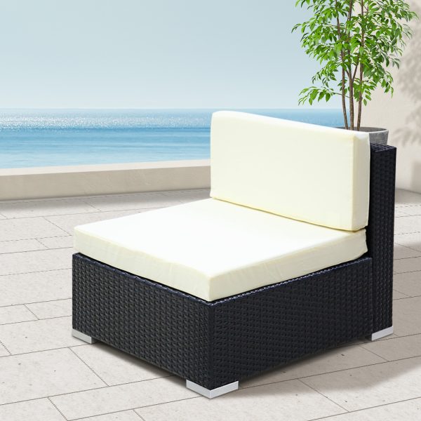 Outdoor Furniture Sofa Set Wicker Rattan Garden Lounge Chair Setting – 2 x Single sofa