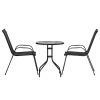 Outdoor Furniture Table and chairs Stackable Bistro Set Patio Coffee – 3