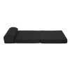 Barnoldswick Bedding Folding Foam Mattress Portable Sofa Bed Mat Air Mesh Fabric Black – SINGLE