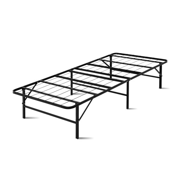 Folding Metal Bed Frame – Black – SINGLE