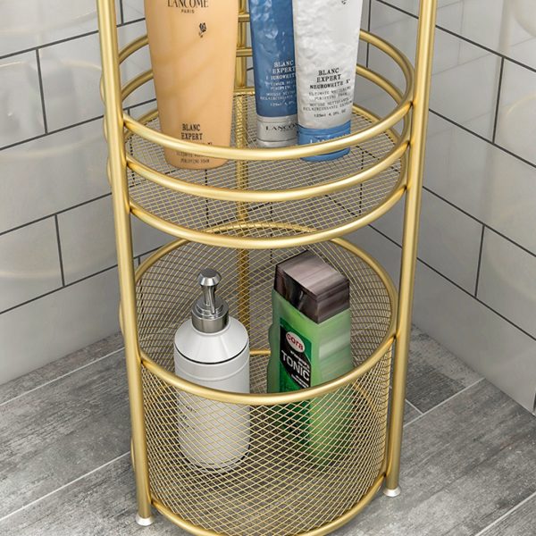 3 Tier Bathroom Freestanding Storage Shelf Multifunctional Display Rack Organiser with Basket – 1