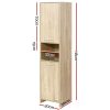185cm Bathroom Cabinet Tallboy Furniture Toilet Storage Laundry Cupboard – Oak