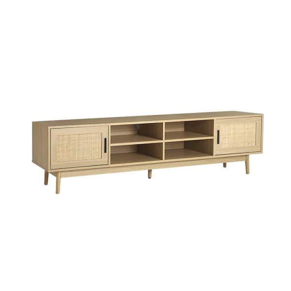 Rolleston TV Cabinet Entertainment Unit TV Stand Wooden Rattan Storage Drawer – 180×39.5×48 cm