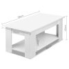 Lift Up Top Coffee Table Storage Shelf – White
