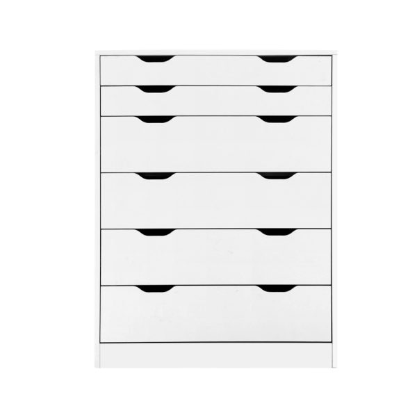 6 Chest of Drawers Tallboy Dresser Table Storage Cabinet Bedroom – White