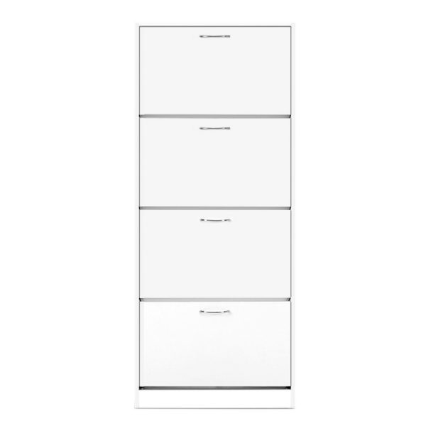 Shoe Cabinet Shoes Storage Rack Organiser 60 Pairs Shelf Drawer – White