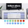 Eaton TV Cabinet Entertainment Unit Stand RGB LED Gloss Furniture 130cm – White