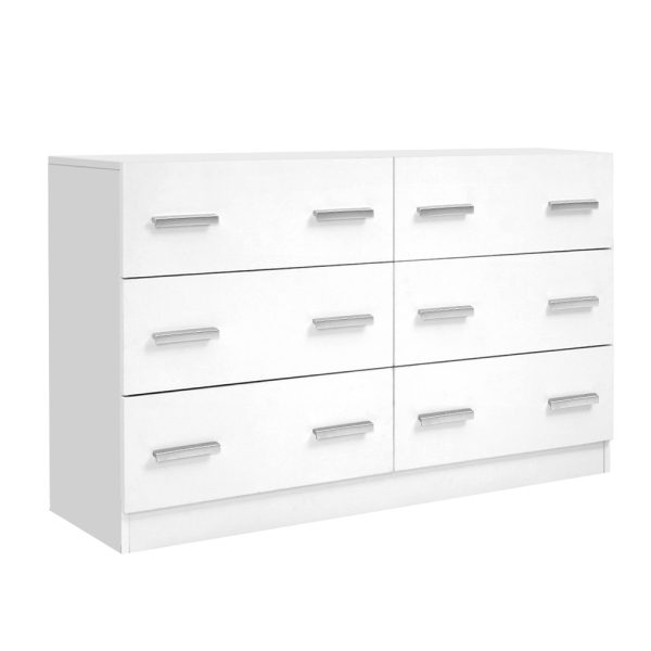 6 Chest of Drawers Cabinet Dresser Table Tallboy Lowboy Storage Wood – White