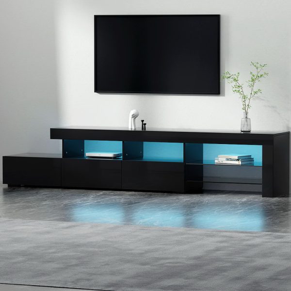 Greenock TV Cabinet Entertainment Unit Stand RGB LED Gloss Furniture 215cm