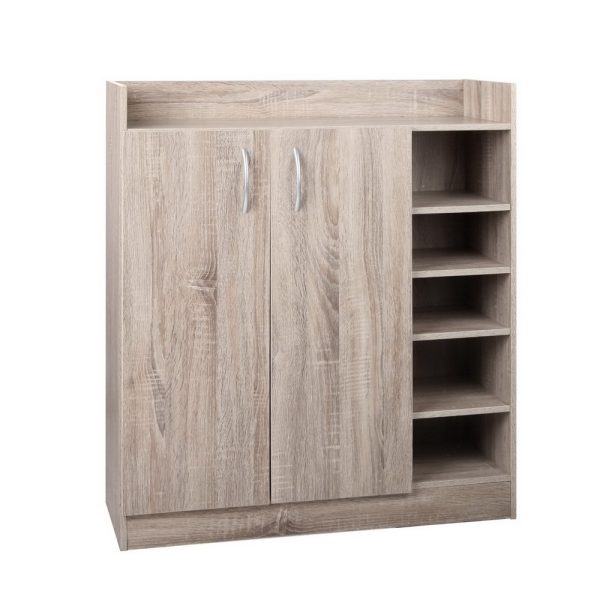 2 Doors Shoe Cabinet Storage Cupboard – Oak