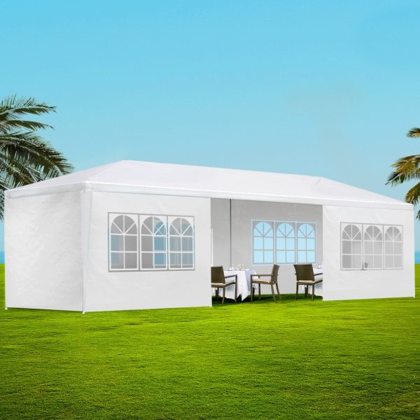 Gazebo 3×9 Outdoor Marquee Gazebos Wedding Party Camping Tent 8 Wall Panels