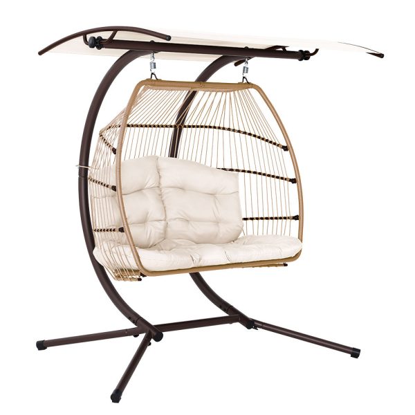 Outdoor Furniture Lounge Hanging Swing Chair Egg Hammock Stand Rattan Wicker