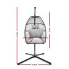 Outdoor Furniture Egg Hammock Hanging Swing Chair Stand Pod Wicker – Grey