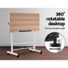 Portable Mobile Laptop Desk – Light Wood and White