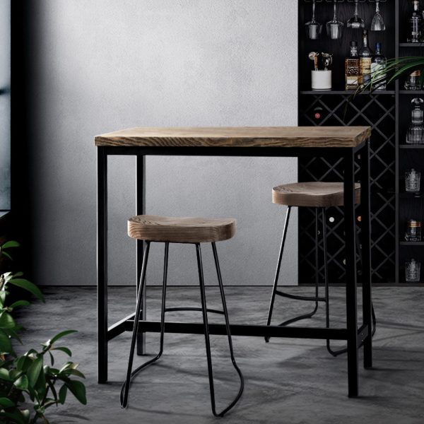 Vintage Industrial High Bar Table for Stool Kitchen Cafe Desk – Dark Brown