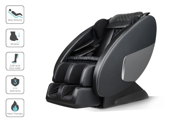 Electric Massage Chair Recliner Shiatsu Zero Gravity Heating Massager – Black