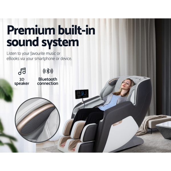 Electric Massage Chair Full Body Reclining Zero Shiatsu Heating Massager – Grey and Black