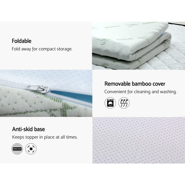 Bedding Cool Gel 7-zone Memory Foam Mattress Topper w/Bamboo Cover 8cm – SINGLE