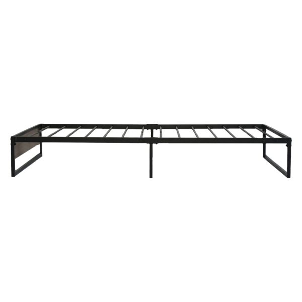 Metal Bed Frame Mattress Base Foundation Wooden Black OSLO – SINGLE