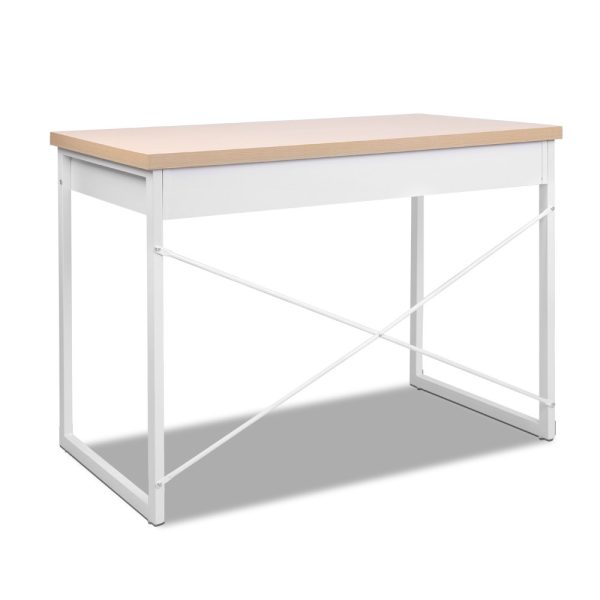 Metal Desk with Drawer – Wooden Top