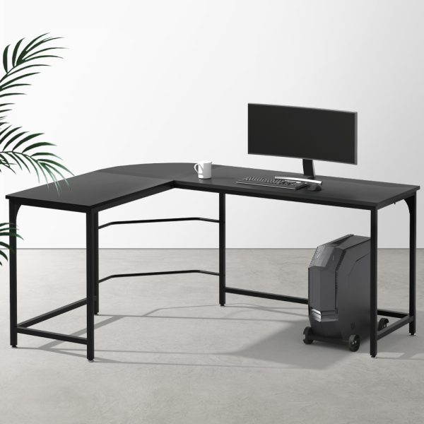 Corner Computer Desk L-Shaped Student Home Office Study Table Workstation – Black