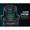 Electric Massage Office Chairs PU Leather Recliner Computer Gaming Seat – Black