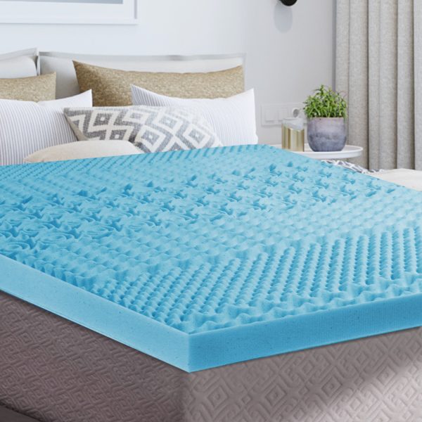 7-Zone Cool Gel Mattress Topper Memory Foam Removable Cover – DOUBLE, 8 cm