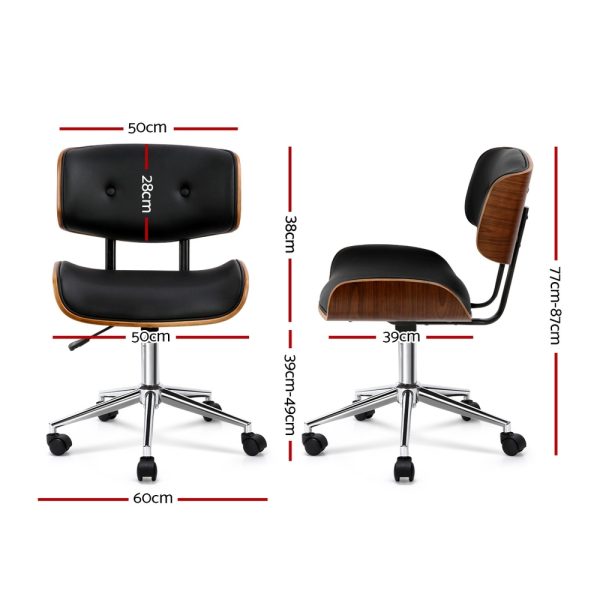 Wooden Fabric Office Chair – Black