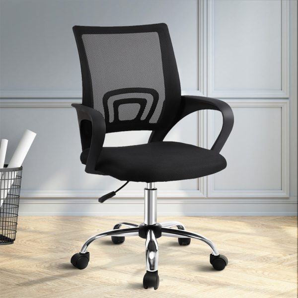 Office Chair Gaming Chair Computer Mesh Chairs Executive Mid Back – Black
