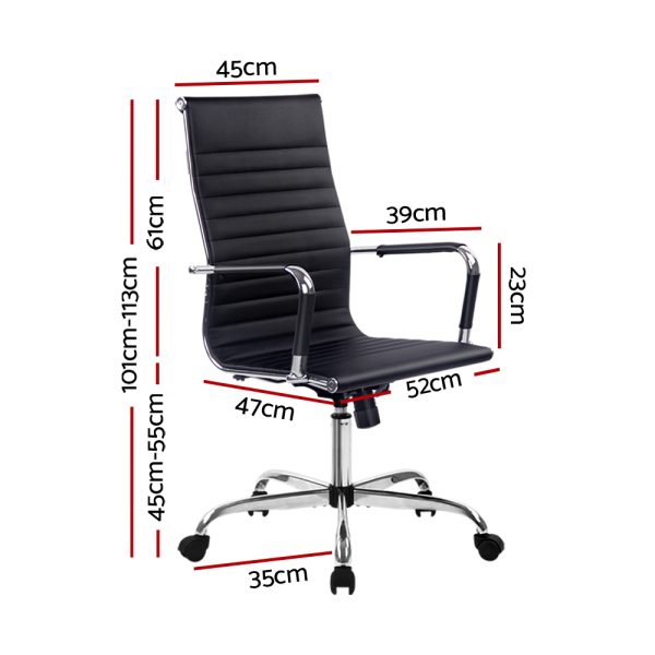 Gaming Office Chair Computer Desk Chairs Home Work Study – Black, High Back Support