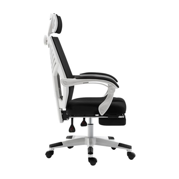 Gaming Office Chair Computer Desk Chair Home Work Recliner – Black and White