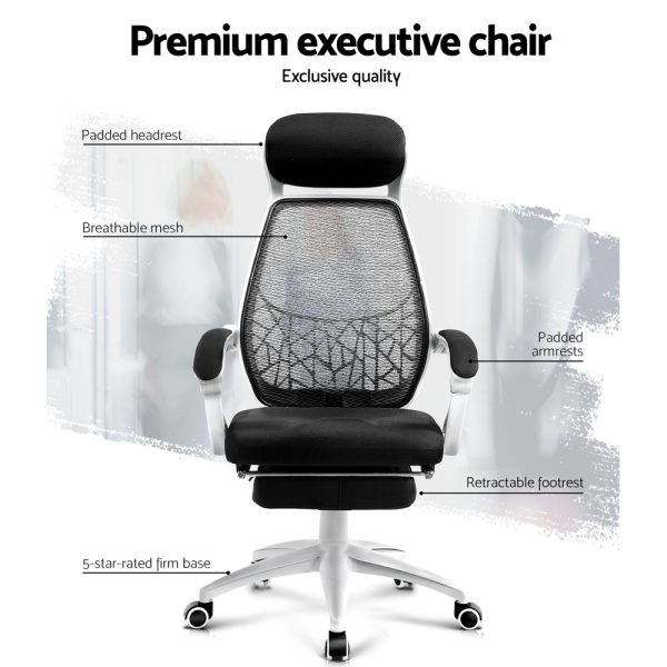 Gaming Office Chair Computer Desk Chair Home Work Study – Black and White