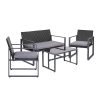 4PC Outdoor Furniture Patio Table Chair Black – Without Cover