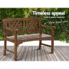 Wooden Garden Bench Patio Furniture Timber Outdoor Lounge Chair – Natural, 2 Seater