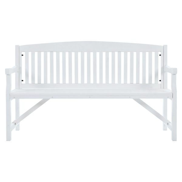 Wooden Garden Bench Chair Outdoor Furniture Decor Patio Deck 3 Seater – White