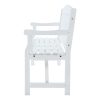 Wooden Garden Bench Chair Outdoor Furniture Decor Patio Deck 3 Seater – White