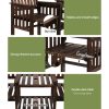 Garden Bench Chair Table Loveseat Wooden Outdoor Furniture Patio Park – Charcoal Brown