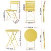 Outdoor Setting Table and Chairs Folding Patio Furniture Bistro Set – Yellow