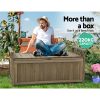 Outdoor Storage Box Wooden Garden Bench Chest Toy Tool Sheds Furniture – Brown