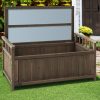 Outdoor Storage Box Wooden Garden Bench Chest Toy Tool Sheds Furniture – Brown