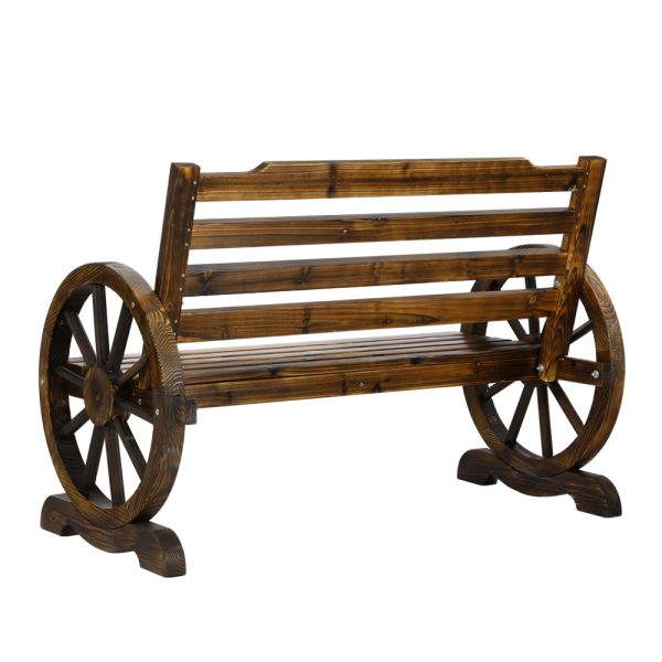 Garden Bench Wooden Wagon Chair Outdoor Furniture Backyard Lounge – 2 Seater
