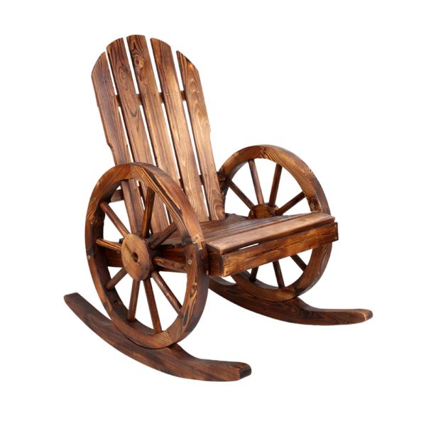 Wagon Wheels Rocking Chair – Brown – 60x89x99 cm