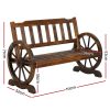 Garden Bench Wooden Wagon Chair Outdoor Furniture Backyard Lounge Charcoal – 2 Seater