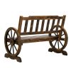 Garden Bench Wooden Wagon Chair Outdoor Furniture Backyard Lounge Charcoal – 2 Seater