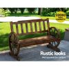 Garden Bench Wooden Wagon Chair Outdoor Furniture Backyard Lounge Charcoal – 2 Seater