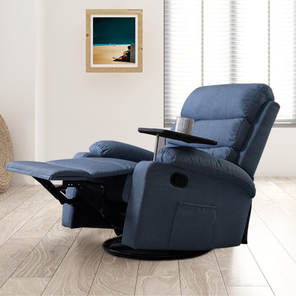 Massage Chair Recliner Chairs Heated Lounge Sofa Armchair 360 Swivel – Blue